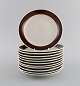 Hertha Bengtson (1917-1993) for Rörstrand. Twelve Koka cake plates in glazed 
stoneware. 1960s.
