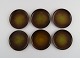 Ystad Bronze, Sweden. Six art deco bottle trays in bronze. 1940s.Diameter: 9 cm.In excellent ...