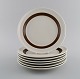 Olle Alberius 
for Rörstrand. 
Seven Forma 
lunch plates in 
glazed 
stoneware. 
Dated ...