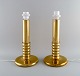 A pair of brass 
table lamps. 
Swedish design. 
1970s.
Measures: 36 x 
18 cm.
In excellent 
...