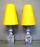 Bjørn Wiinblad (1918-2006), Denmark. Two colossal unique floor lamps in blue-glazed ceramics, ...