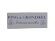 Bing & Grondahl 
dealer sign, 
"Tretårnet 
Porcelæn".
Length 10.2 
cm.
Perfect 
condition.