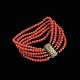 Five-Strand 
Coral Bead 
Bracelet with 
gilded silver 
lock.
Stamped with 
925.
L. 19 cm. / 
7,48 ...