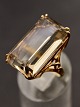 14 carat gold ring size 53 with smoke topaz 2.5 x 1.5 cm. GIFA 585 item no. 511826