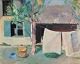 Hansen, Harald 
(1890 - 1967) 
Denmark: The 
laundry hangs 
to dry. Oil on 
canvas. Signed 
1939. 85 x ...