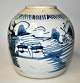 Chinese bojan without lid, blue/white, 19th century. Ginger jar. Decorations in the form of ...