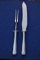 Old Danish solid silver flatware, carving set with stainless steel of 2 pieces