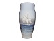 Large Royal Copenhagen vase with large sailboat, that is decorated all the way ...