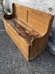 Older fine patinated kitchen bench in pine wood. Has reinforcement / repair under the lid. ...