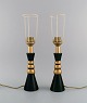 Le Dauphin, 
France. Two 
table lamps in 
glazed 
stoneware. 
Beautiful glaze 
in dark green 
shades ...