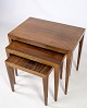 Nesting tables, designed by Severin Hansen in the wood type rosewood manufactured at Haslev ...