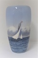 Royal Copenhagen. Vase with sailing ship. Model 1484/1049. Height 23 cm. Produced before 1923. ...