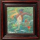 Bensow, Folke (1886 - 1971) Sweden: The naughty mermaid. Oil on plate. 30 x 30 cm. Monogram: ...