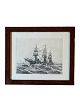 Original 
etching by Karl 
Hansen Reistrup 
(1863-1929), of 
navy vessel. 
Signed with the 
artist's ...