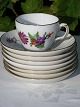 Royal Copenhagen Leight Saxon Flower Cups & Saucers # 1549