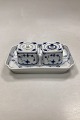 Royal Copenhagen Blue Fluted Plain Inkwell with tray No 127.  Inkwells: 6,5 cm x 6,5 cm ( ...