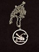 Art deco 830 silver dove pendant