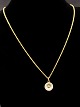Georg Jensen gold-plated sterling silver daisy 1.1 cm. chain 40 cm. Item No. 515101
