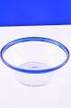 Milk Bowl of 
clear glass 
with blue 
border, height 
7 cm. diameter 
18.7 cm. 2 3/4 
inches.7 3/8 
...