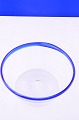 Milk Bowl of 
clear glass 
with blue 
border, height 
9.6cm. diameter 
23cm. 3 3/4 
inches. 9 1/16 
...