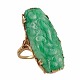 Thorvald 
Nielsen Meier; 
A 14k gold ring 
set with jade.
Ring size 58. 
Jaze 3,5 x 1,5 
cm. Stamped ...
