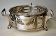 Silver-plated 
table bowl with 
glass insert, 
approx. 1910. 
Youth. Stamped: 
DBE. With three 
legs ...