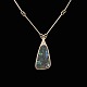 Jørgen 
Rasmussen. 14k 
Gold Necklace / 
Pendant with 
Opal & 
Diamonds.
Three brillant 
cut ...