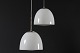 Danish pendants
2 pendants 
made of white 
opaline 
glass with 
chromium-plated 
...