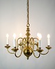 Church chandelier with six arms in brass from around the 1920s.H:50 Dia:57