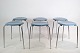 Set of six Dot stools, model 3170, designed by Arne Jacobsen and manufactured in a light blue ...