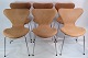 A set of 6 
Seven chairs, 
model 3107, 
designed by 
Arne Jacobsen 
and 
manufactured by 
Fritz Hansen. 
...