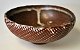 Scheel, Sara (21st century): Bowl. Brown glazed earthenware. Fluted on foot. Signed. Height: 5.7 ...