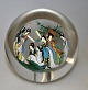 Japanese glass 
ball, 20th 
century. Clear 
glass - inside 
hand painted 
with women in 
folk ...