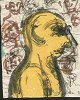 Gislason, Jon (1955 -) Denmark: Yellow Man. Watercolor on brown paper. Signed: Jon Gislason 98, ...