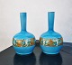 Pair of blue art deco faience vases with floral decorations from British Bavaria (B.P. Co. Ltd) ...