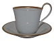 Bing & Grondahl  Jet'aime, white high handle coffee cup with gold edge and saucer. Large ...