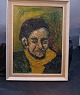Oil on plate.Charming portrait of a Frenchman, painted in the 1950-60s.Sign: HHSize with ...