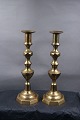 English pair of candlesticks on 8 angular stand of brass from about year 1880. They are in a ...
