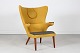 Danish Modern"Papa bear chair" with armrests and legs of teakupholstered with woolen ...