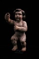 Decorative, antique early 1800s Putti / angel in carved wood with fine original painting and ...