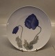 005  RC Decorative Plate 20.3 cm with blue poppy flowers pre 1923 Painter 53 Royal Copenhagen In ...