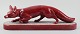 Paul Milet for Sevres, France. Large Art Deco fox in glazed ceramics. Beautiful 
red glaze.