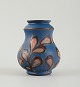 Kähler, Denmark, glazed stoneware vase in modern design. 1930/40s. Cow horn technique. Brown ...
