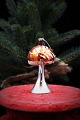 Old glass Christmas ornament / Christmas tree decoration, lamp from around 1920-50. H:8,5cm.