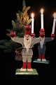Old Swedish Christmas candle holder in the shape of Santa Claus that holds 3 small Christmas ...
