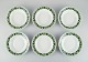 Six Meissen Green Ivy Vine dinner plates in hand-painted porcelain.1940s.Measuring: D 24.5 x ...