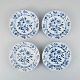 Four small 
antique Meissen 
Blue Onion 
lunch plates in 
hand-painted 
porcelain.
Early 20th ...