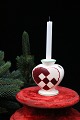Red Aluminia Christmas heart in earthenware with room for a small Christmas light and fir ...