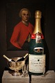 Old giant advertising champagne bottle in fiberglass from the champagne company Laurent Perrier. ...