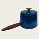 Copco, Blue saucepan with teak handle, 33cm long, 15cm high, Design Michael Lax, The Netherlands ...